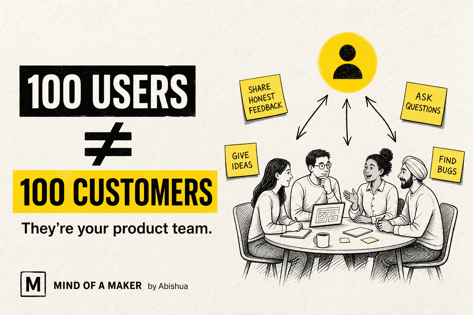 100 Users ≠ 100 Customers — They're Your Product Team